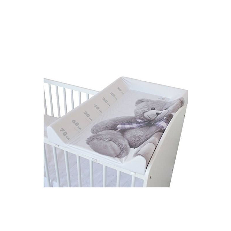 Plan a langer Domiva Little Bear - PVC - Matelas intégré - Blanc/Gris - 50 x 80 cm