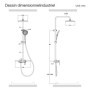 HOMELODY Système de douche avec robinetterie et étagère en verre chromé – Robinet de douche complet avec douchette à main, douch