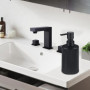 2 pezzi Distributeur Savon Flacon Distributeurs de Savon Plastique Noir Mat Distributeur de Savon pour Salle de Bain et Cuisine 