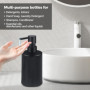 2 pezzi Distributeur Savon Flacon Distributeurs de Savon Plastique Noir Mat Distributeur de Savon pour Salle de Bain et Cuisine 