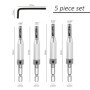 DAZZLUXE Lot de 4 forets à charnière, 1 clé, guide de foret, foret pilote, guide de forage, perçage de trou de porte, kit de for