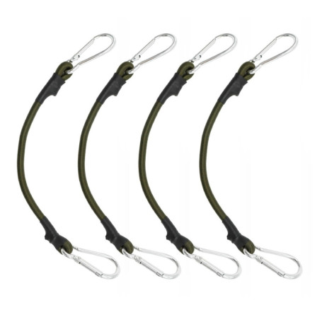 Lot de 4 tendeurs en caoutchouc avec mousqueton, tendeur en caoutchouc avec crochets, fixation de voile d'ombrage, corde de serr