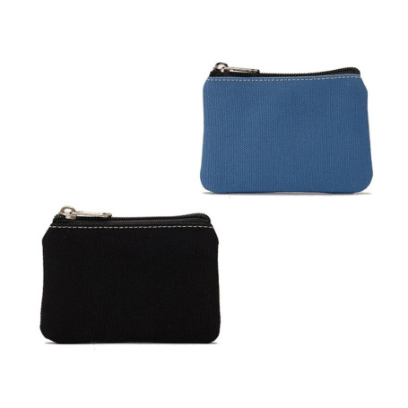 Lot de 2 petits porte-monnaie, porte-monnaie, clip à monnaie, poche zippée en toile, porte-monnaie pour femme et petit sac, peti