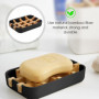1 porte-savon en bambou, 2 filets en mousse de coton, porte-savon, boîte à savon avec eau, accessoires de savon, convient pour l