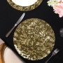 ZBHDEYG Lot de 20 Sets de Table Dorés Ronds en Feuille d'Or - Brillants et en Maille - Accessoires de Fête de Mariage et d'Anniv
