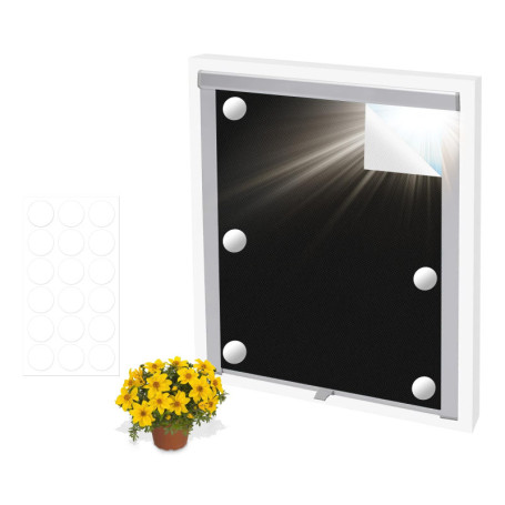 Store Occultant sans Percage, Store Occultant Fenetre 100 x 145cm, Rideau Occultant Fenêtre sans Perçage Portable,Fenetre Thermi