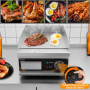 DULNICE Plancha Électrique Professionnelle en Acier Inoxydable, Commerciale Plancha de Cuisson Grill electrique，220-240V