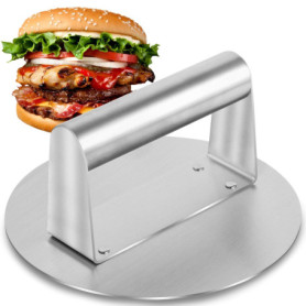 Bafumiu Presse Burger en Acier Inoxydable, Presse Steak Haché Smash Burger Rond de 16 cm (6 Pouces), Presse Hamburger Profession