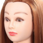 Tête à Coiffer, Tête de Mannequin avec de Vrais Cheveux Coiffeur Tête d'entraînement Tête Formation Coiffure avec Support pour L