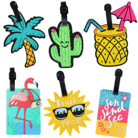 Lot de 6 étiquettes de bagage sécurisées pour valises, étiquettes de voyage étanches pour bagages, étiquettes d'identification p