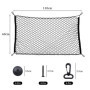 Filet de Rangement Coffre de Voiture 110×60cm - Extensible Jusqu'à 220×120cm - Élastique Avec 4 Crochets - Pour la Plupart des V