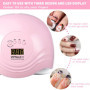 VIPNAJI Lampe UV LED Ongles Gel,168W Portable Séchoir à Ongles Professionnel Automatique,10s/30s/60s/99s,LCD Ecran, Capteur, Bas