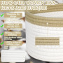 ENCOUN 5PCS Paniers de Rangement en Corde Tissée, Panier Rangement Salle de Bain, Corbeille Rangement Panier, Panier de Rangemen