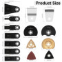 24 Pcs Lames de Scie Oscillantes, Outil Multifonction Saw Blades Accessoires Kit, Bois Plastique Métal Universelle Outil Multifo