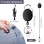 3 Pièces Porte Clef Retractable Mousqueton, MXTIMWAN Rétractable Porte Badge Porte Clef Enrouleur Cable Acier 60cm Porte-clés Ré