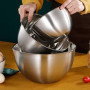 FAB4HOME Lot de 3 Bols Mélangeurs en Acier Inoxydable Saladier avec Bec Verseur et Mesure Bol en inox Bol de Cuisine 1,5L/ 3L/ 5