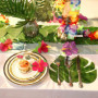 SLAXJNE 60 Pièces Décorations De Fête Tropicales, Décorations De Fête Hawaïennes, Décorations De Palmiers, Décorations De Table,