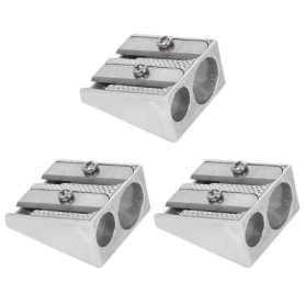 Taille-Crayon En Métal 3 Pièces, Taille-Crayon À Double Trou, Papeterie D'Étudiant, Taille-Crayon Pour Enfants, Petit Taille-Cra