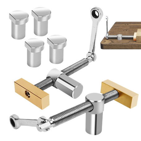 Lot de 2 crochets de banc pour le travail du bois - Pince de serrage rapide pour établi de table de 20 mm - Pince à fixation rap