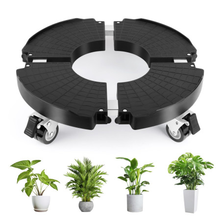 Porte Plante a roulettes, Réglable Ø 35-48cm, Capacité De 150 KG Supports de Pots de Fleurs à roulettes pour Support de Pot de F