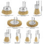 Lot de 9 Brosses Métalliques, Brosse Visseuse Meuleuse Circulaire avec Kit de Brosse pour Perceuse 1/4 pouce Meuleuse pour Visse