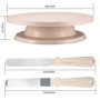 Outils de Plateau Tournant pour Gâteaux, Kits de Fournitures Support Assiettes de Décoration de Gâteaux, avec Grattoirs à Gâteau