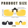 SYEYCW 2 Pièces Clip Lunettes de Soleil Polarisées, 1 Vision de Jour et 1 Vision de Nuit Lunettes de Soleil, Anti-Eblouissement,