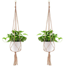 Surplex 2 Paquets Suspension Plante Macramé, Pot Suspendu Plante, pour Suspendre Pot de Fleur Suspension Suspendue Décoration Ba