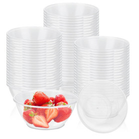 MIVIDE 100pcs Bols en Plastique Dur, 180ml Saladier Plastique Transparent, Bol de Service Réutilisable pour Mousse, Pouding, Des