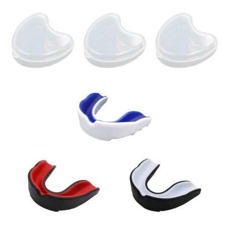 SYEYCW 3 Pièces Protège Dents Sport Enfant, Moulable Bouclier de Gomme, avec Étui Portable Transparent, Protéger Dents, pour Spo
