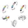 SYEYCW 6 Pièces Anneaux d'Anxiété, Acier Inoxydable Réglables Anti-Stress Bague, Anneau Ouvert Ensemble, Anneaux de Spinner Colo