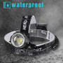 Lampe frontale rechargeable 200000 lumens, lam0pe frontale à LED super brillante XHP70.2, réglage de la mise au point 3 modes ph