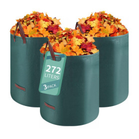 Hibisaws 3*272L Sac Jardinage Dechets,Sac Dechets Verts Resistant Indéchirables,Sac Vegetaux Jardin Avec Poignée,Sac de jardin d
