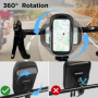 LEMEGO Support Téléphone Vélo Etanche Réfléchissant, Sacoche Guidon Cadre Vélo VTT, Rotation 360° avec Espace Rangement Ecran Ta