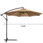 Plcnn Auvent de rechange pour parasol de terrasse - 3 m - 8 baleines - En polyester - Pour jardin, piscine, fête, plage