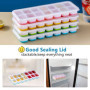 RUNMKUO Lot de 4 bacs à glaçons en silicone avec couvercle,certifié LFGB et sans BPA, Empilable Glaçons Plaque Carré Ice Cube Tr