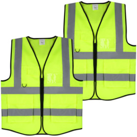 2 Pieces Gilet Fluorescent De Sécurité for Femme Men Gilet De Sécurité Haute Visibilité, Gilet Fluorescent Avec Poche Et Support