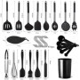 JOYBOY 37 Pièces Kit Ustensiles de Cuisine en Acier Inoxydable, en Silicone Antiadhésive Anti-Rayures et Résistante à la Chaleur