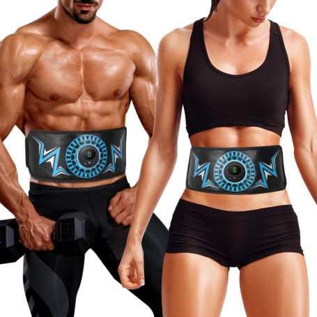 JOYTOUR Ceinture Abdominale Electrostimulation, Appareil Electrostimulation Abdominale, Electrostimulateur Musculaire, Cuir de P