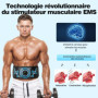 JOYTOUR Ceinture Abdominale Electrostimulation, Appareil Electrostimulation Abdominale, Electrostimulateur Musculaire, Cuir de P