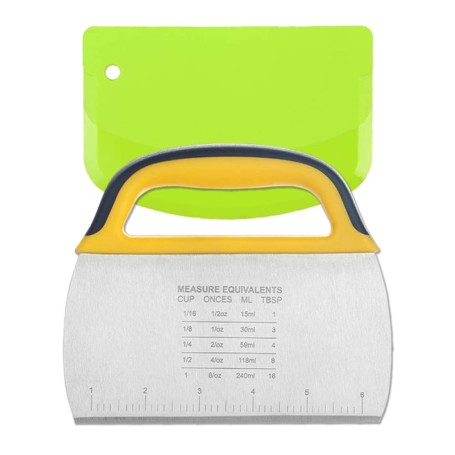 2 Pièces Grattoir à Pâte, Spatule à pâte en Inoxydable, Grattoir à Pâte en Plastique Coupe Pâte, Coupe Pizza avec Poignée et éch