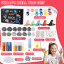 TOSUTO Kit de Peinture sur Pierre pour Enfants,12 Galets à Décore + 2 pierres lumineuses,Kits de Loisirs Créatifs Enfants,Kits d