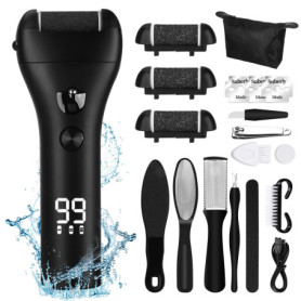UCAMP Râpe Ponceuse Pieds Electrique,Kit de Pédicure Professionnel Anti-callosités,Râpe à Pieds Étanche Portable pour Peau Morte