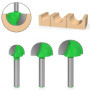 Queue Mèches de Routeur Bits, 6 mm, 5 Pcs, Tige Routeur Core Box Bits Fraise, à Rainure Ronde Outils à Bois, Nez Rond Core Box R