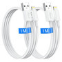 Câble iPhone 1M Lot de 2 Cable iphone charge rapide Certifié MFi Chargeur iphone Lightning vers USB Original Ultra Résistant Cab