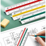 UQMIQURA Règle à échelle de 30 cm, règle à échelle en plastique, échelle triangulaire, règle triangulaire, échelles métriques 1: