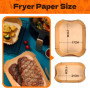 HOMIKLSA 200 Feuilles Papier Cuisson pour Friteuse Sans Huil Double Panier 5.5L-8.3L, Compatible Modèles 3000/5.2L/3.1L/3.5L, An