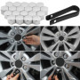N/S MoK 20 Pièces Cache Ecrou 17 mm, Ecrou Couvre avec Outil Demontage, Écrou de Roue de Jante Cache, pour Voitures, Capuchon de