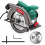 HYCHIKA Scie Circulaire, 1300 W 4500 RPM 185 mm Scies Circulaires Électriques Filaire, Moteur Haute Puissance, Profondeur de cou