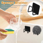 TDUNSYA 4 Pièces Porte Eponge Evier Auto Adhesif, Porte Eponge Evier Cuisine, 304 INOX, Support Eponge INOX, Support Eponge Evie